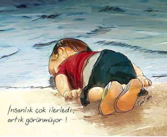  3歲敘利亞男孩逝去，藝術家用漫畫表達人性