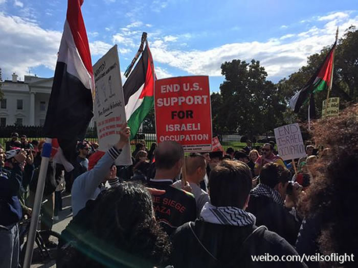  美華盛頓集會聲援巴勒斯坦，抨擊奧巴馬的親以色列立場