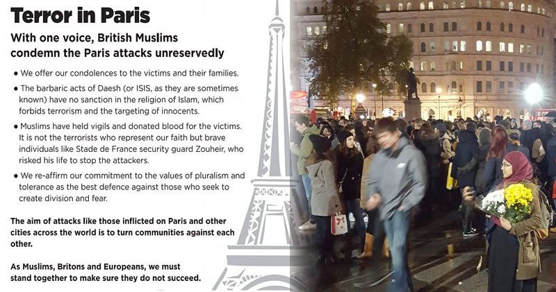 英國逾300回教組織登廣告譴責恐襲：回教禁止傷害無辜