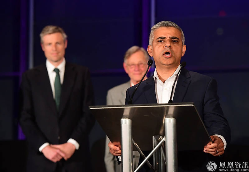 倫敦選出首位穆斯林市長