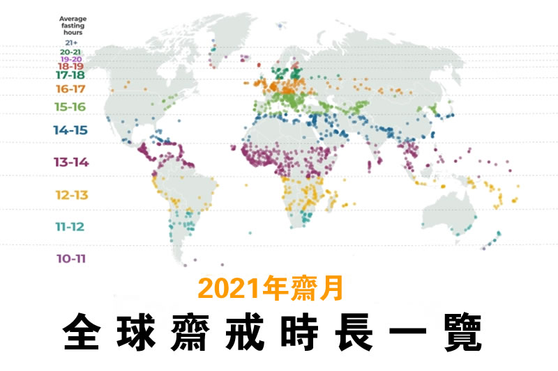 2021年齋月：全球齋戒時長一覽
