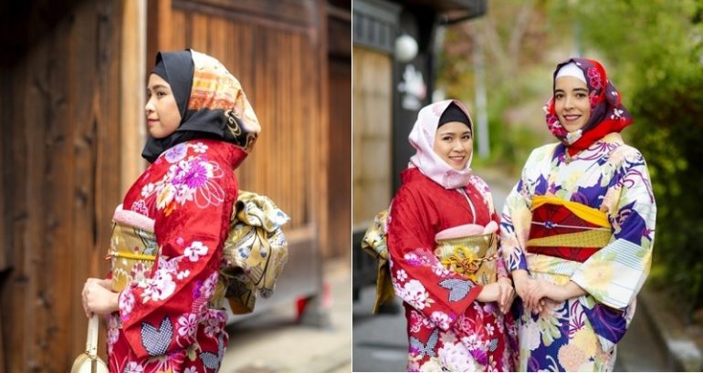 日本：頭巾與和服的和諧搭配